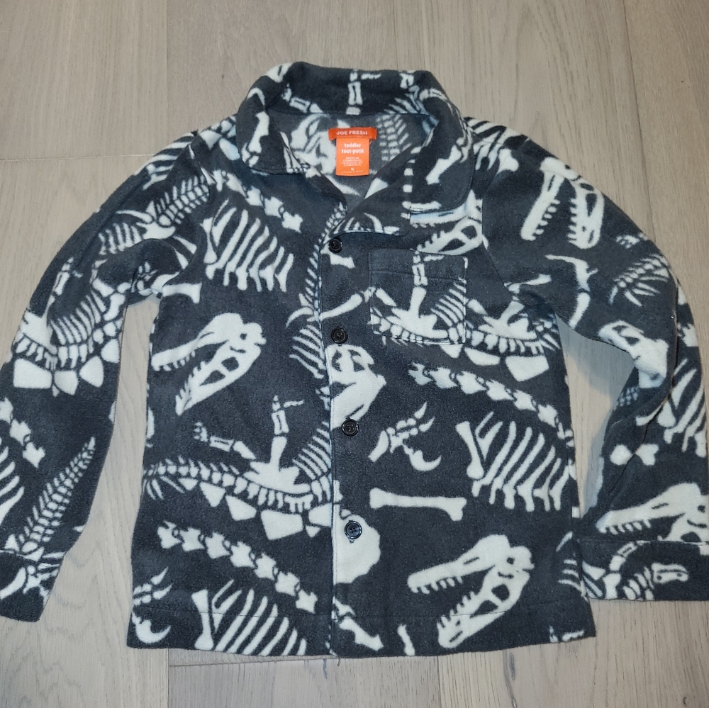 Joe Fresh fleece pajamas dinosaurs fossils 2 Pieces size 5